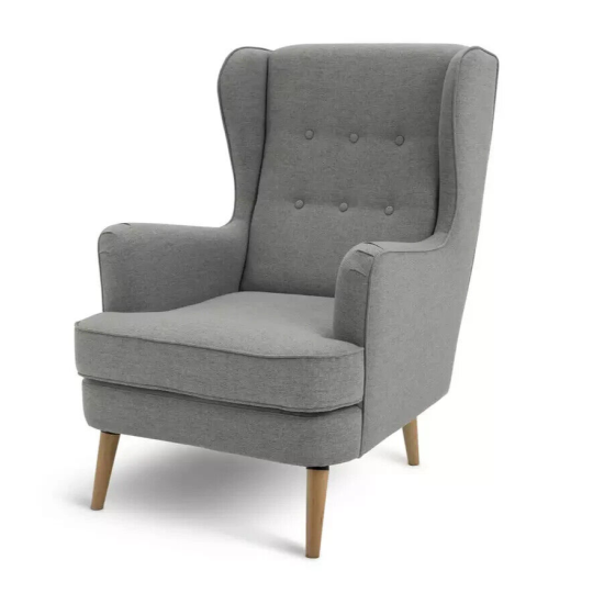 Habitat Callie Self Assembly Fabric Wingback Chair - Grey | Comfortable Stylish