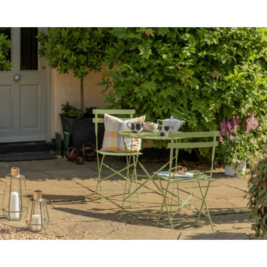 Eve 2 Seater Metal Garden Bistro Set - Green