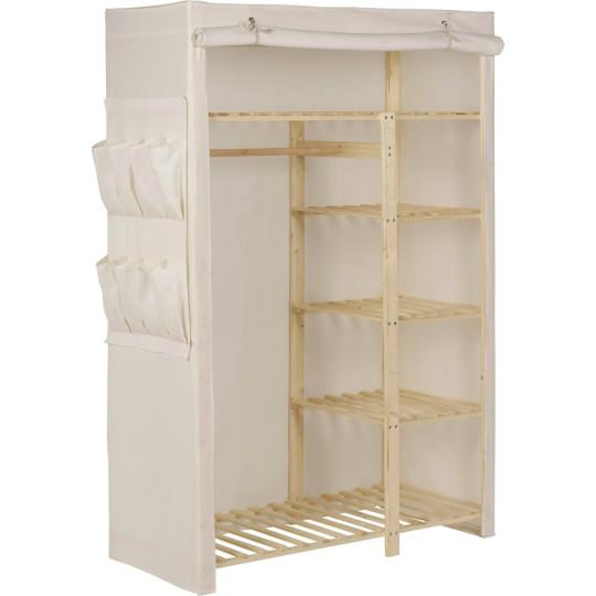 Home Covered Double Wardrobe - Cream | Fabric Covered Wardrobe
