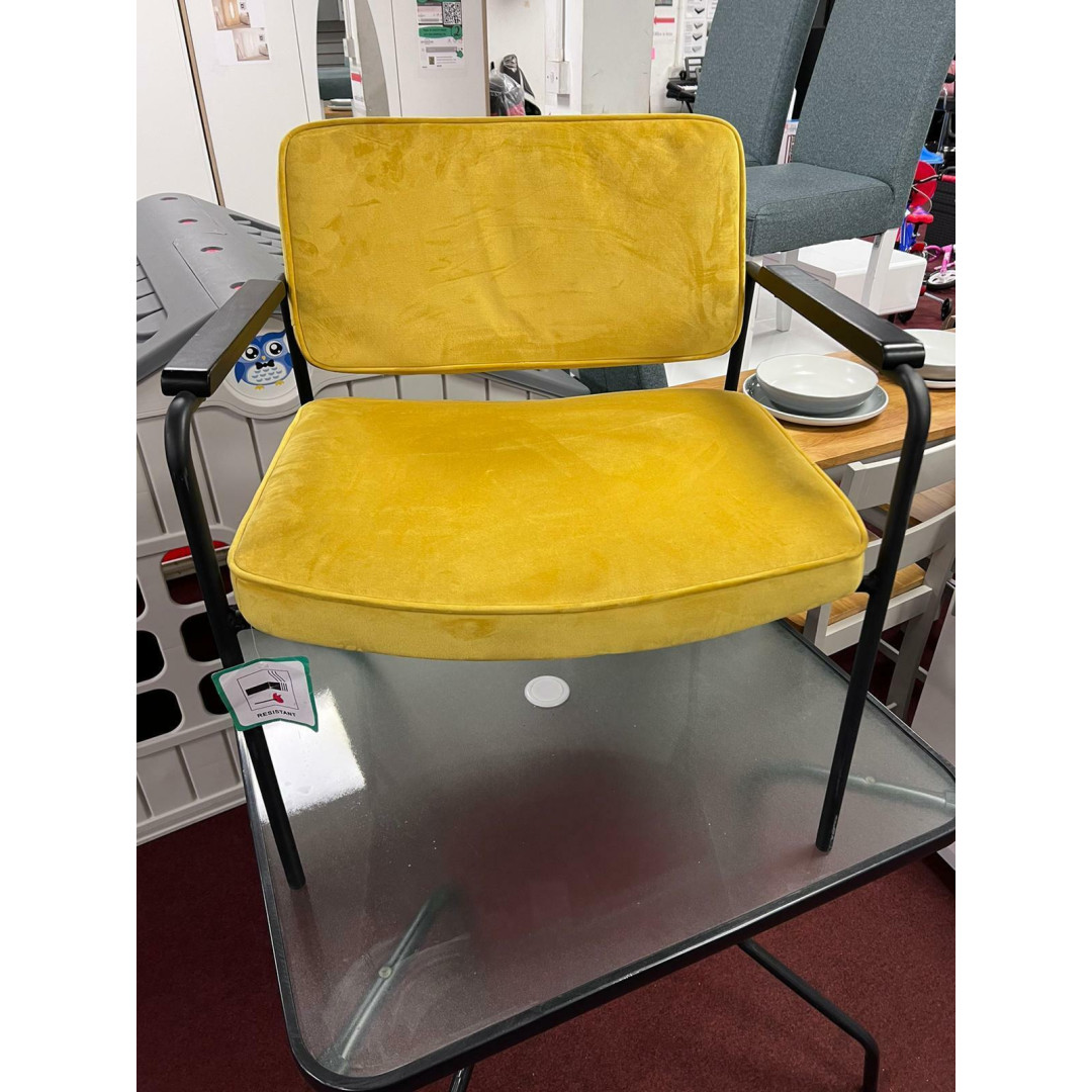 Molly Velvet Chair - Yellow  SAS