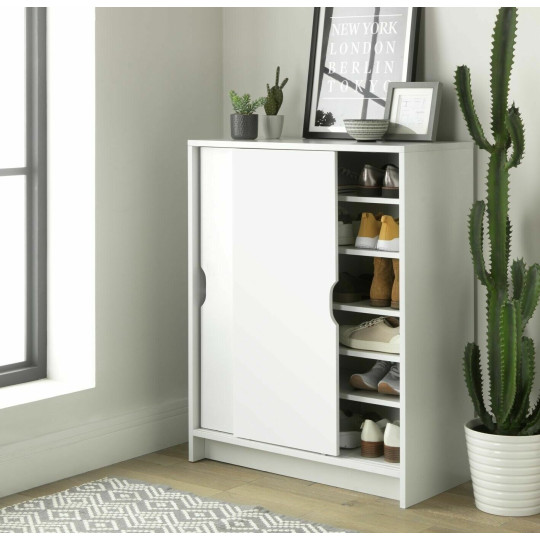 Chloe 2 Door Shoe Storage Cabinet - White ( B Grade 51655 - 51660 )