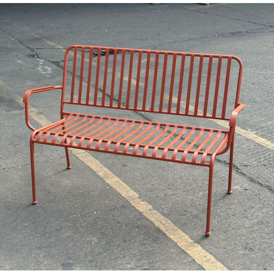 Habitat Indu 2 Seater Metal Garden Bench - Red (S)