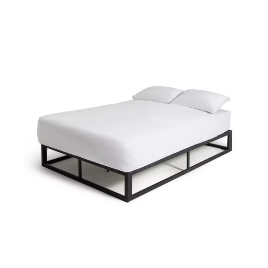 Platform Double Metal Bed Frame - Black