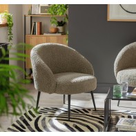Ash Boucle Accent Chair - Cream