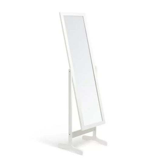 Full Length Wooden Cheval Mirror - White