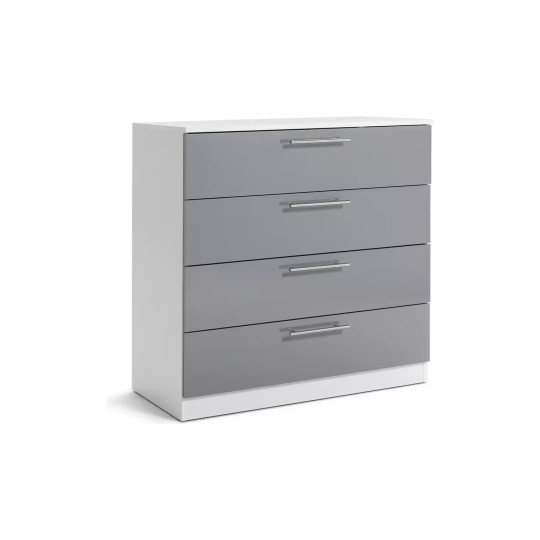 Munich 4 Drawer Chest - Grey Gloss