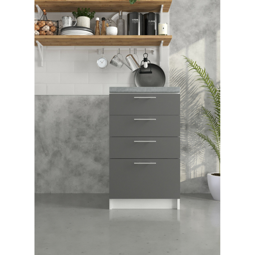 Kitchen Base Drawer Cabinet Cupboard 500mm Unit - Dark Grey
