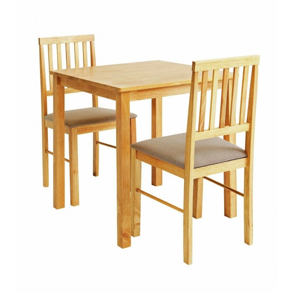 Home Kendal Solid Wood Dining Table & 2 Natural Chairs