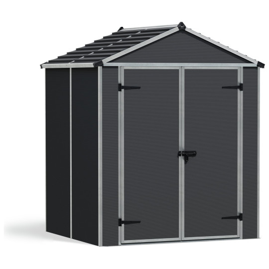 Palram Canopia Rubicon Plastic Grey Garden Shed - 6 x 5ft