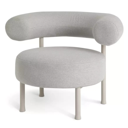 60 Tuva Fabric Curved Chair - Grey