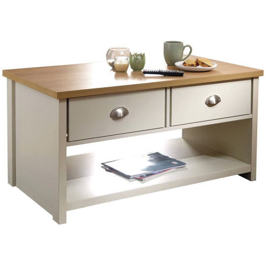 GFW Lancaster 2 Drawer Coffee Table - Cream ( B Grade 38138 )