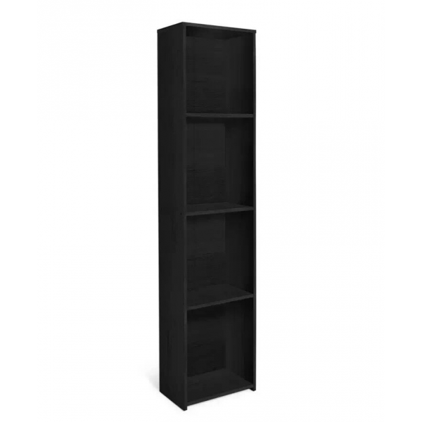 Malibu Narrow Wood Effect Bookcase - Black