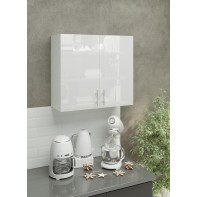 Kitchen Wall Unit 800mm Storage Cabinet With Doors and Shelf 80cm - White Gloss