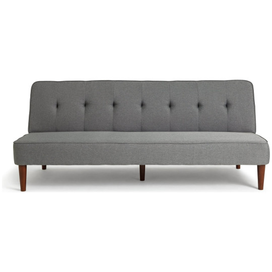 Odeon Fabric 2 Seater Clic Clac Sofa Bed - Grey | Stylish Fold Out Futon Couch