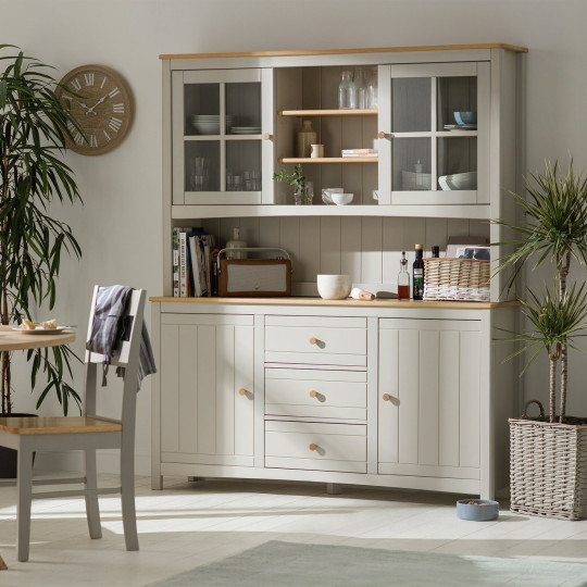 Bournemouth 4 Door 3 Drawer Sideboard -Light Grey | Сountry style buffet Cabinet
