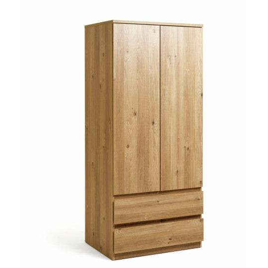 Home Jenson 2 Door 2 Drawer Wardrobe - New Oak | Warm Natural Aesthetic