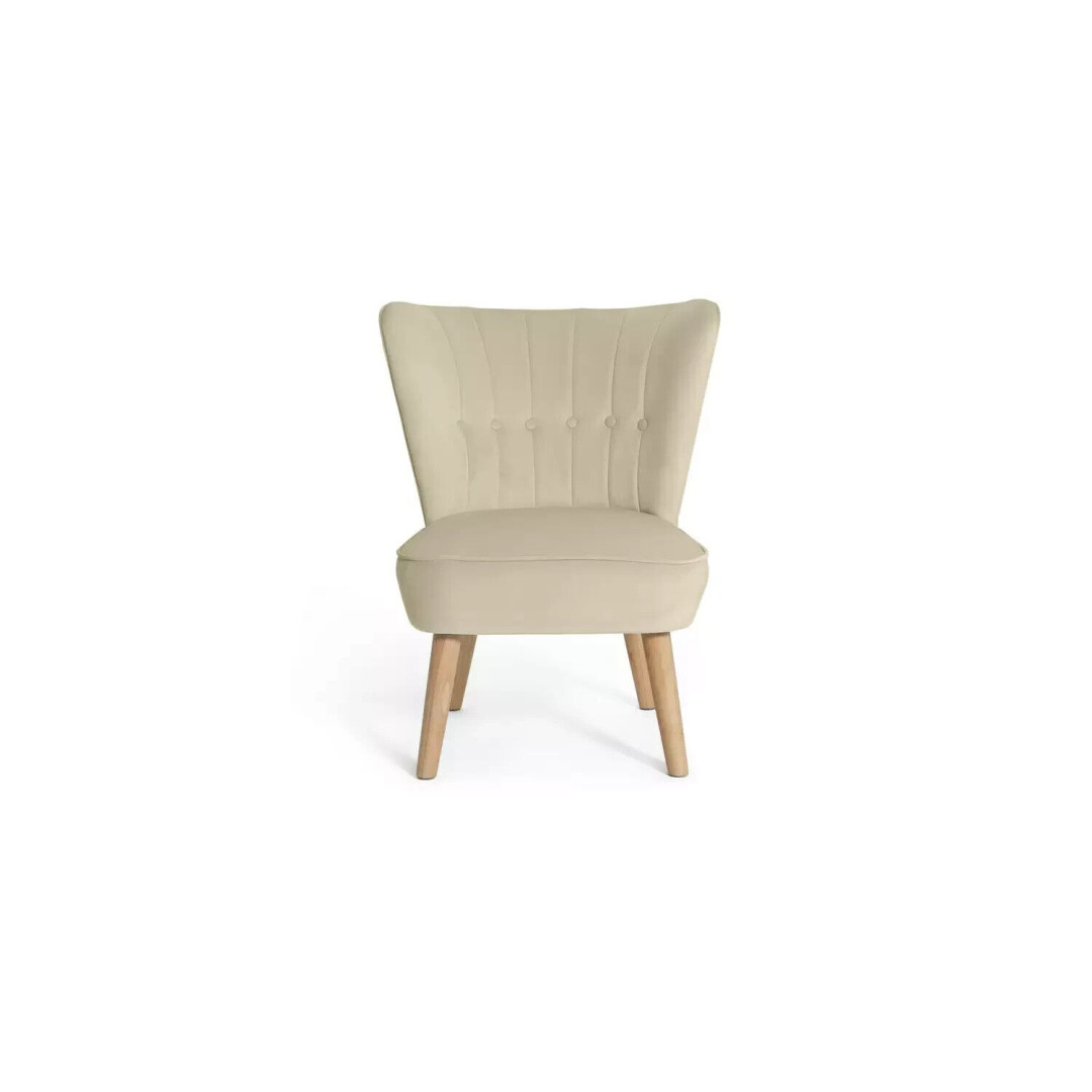 Alexis Velvet Cocktail Chair - Cream