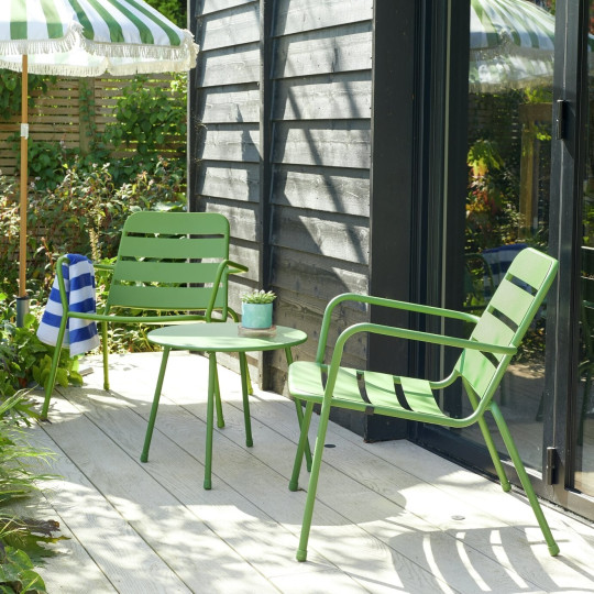 Annika 2 Seater Metal Garden Bistro Set - Green