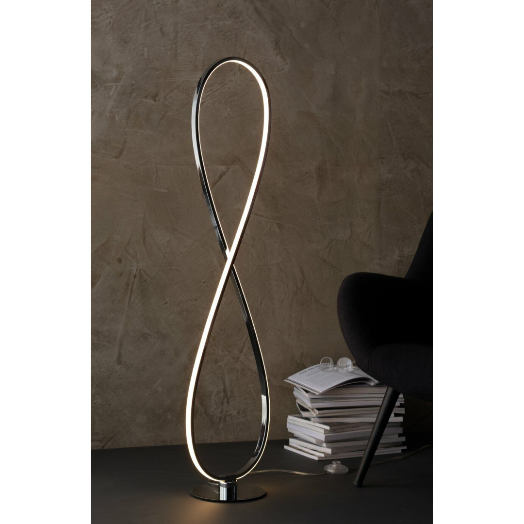Boston Swirl LED Floor Lamp - Chrome
