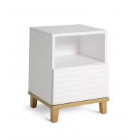 Cleo 1 Drawer Bedside Table - White