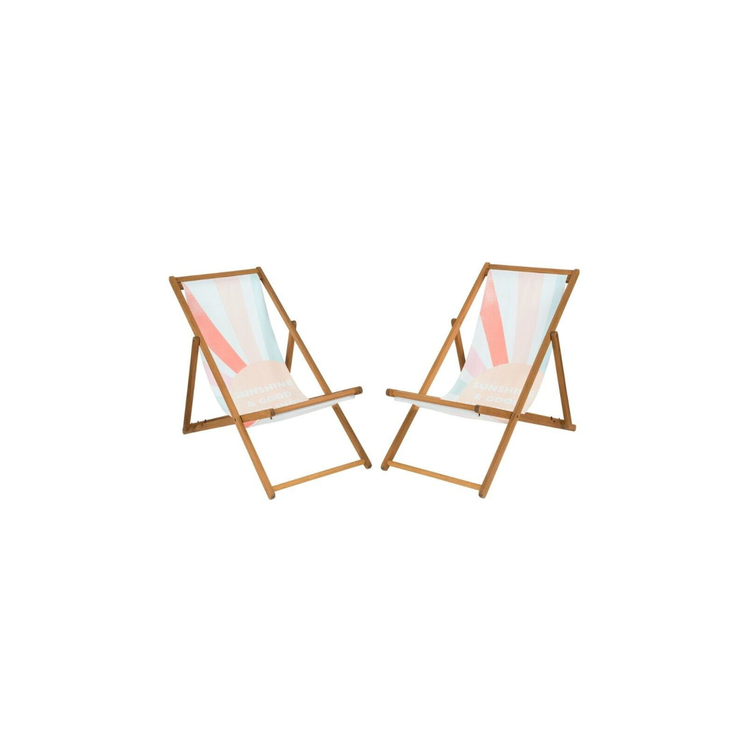 Carefree Deck Chairs 2 Pack Foldable Outdoor Garden