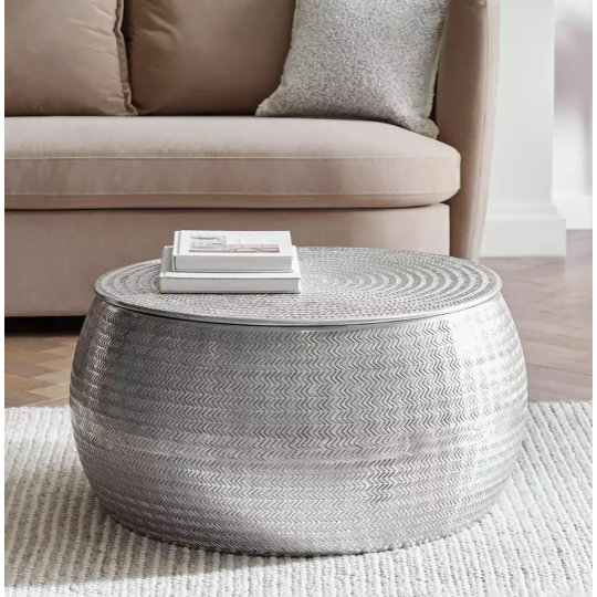 Sona Storage Coffee Table Silver | Modern Living Room Coffee Table