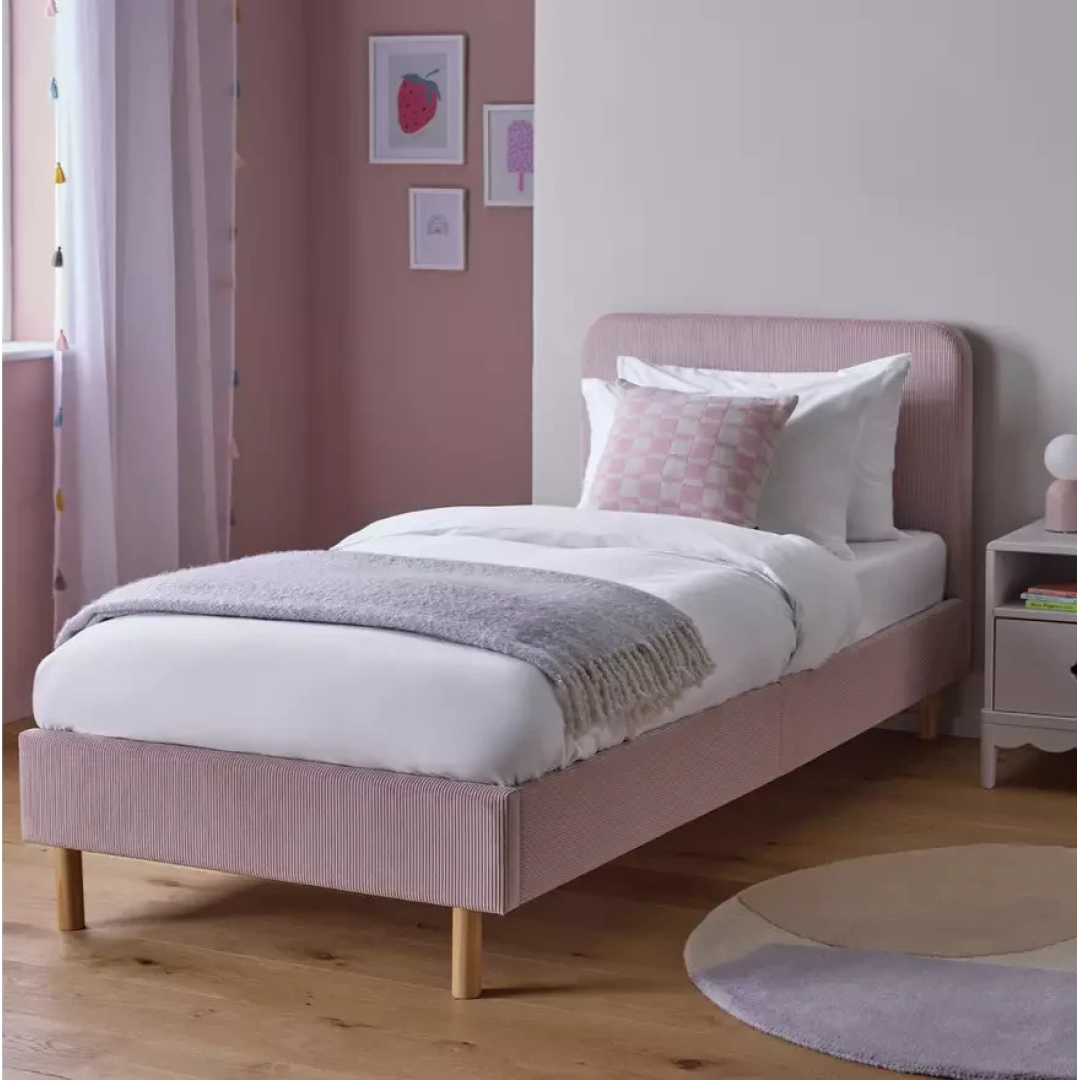 Home Kids Arden Single Upholstered Bed Frame Pink | Children's Bedroom Furniture Home Kids Arden Single Upholstered Bed Frame Pink | Children's Bedroom Furniture