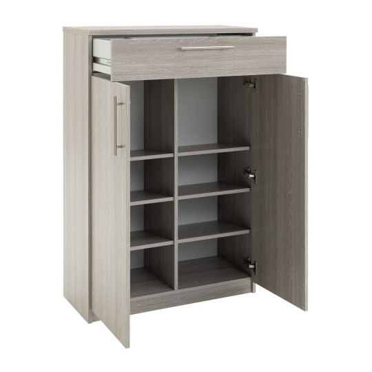 Brisbane 2 Door Shoe Storage Cabinet - Grey & Oak