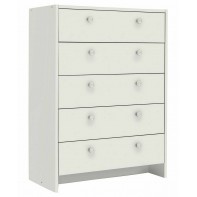 Seville 5 Drawer Chest - White