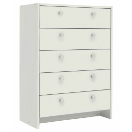 Home Seville 5 Drawer Chest - White|Bedroom Storage Unit  Clothes & Accessories