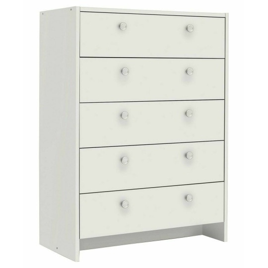 Seville 5 Drawer Chest - White