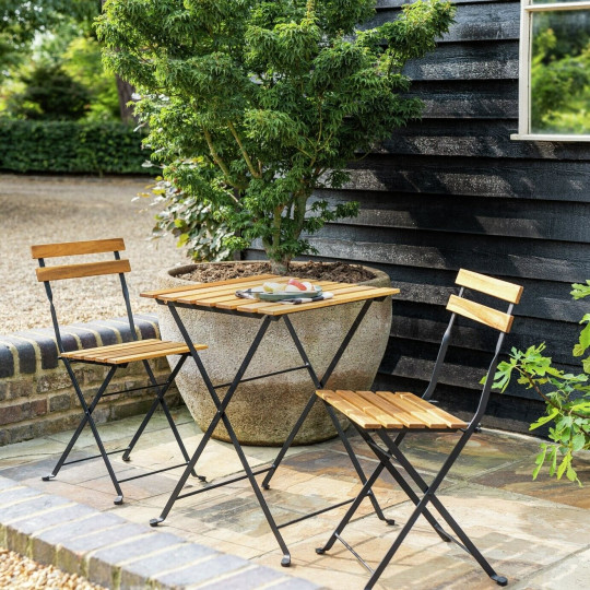 Eve 2 Seater Folding Wooden Garden Bistro Set