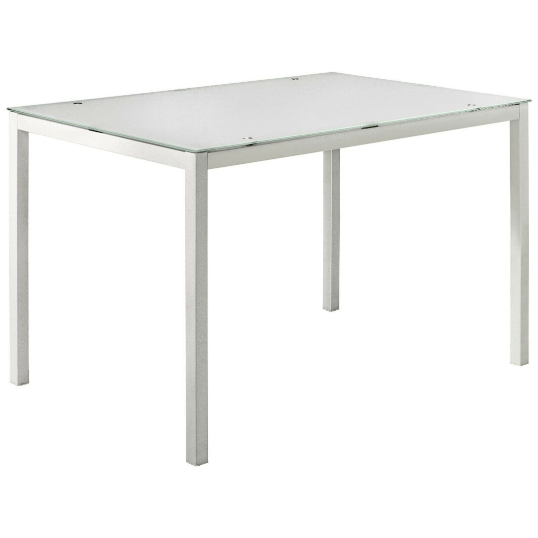 Lido Glass Dining Table White