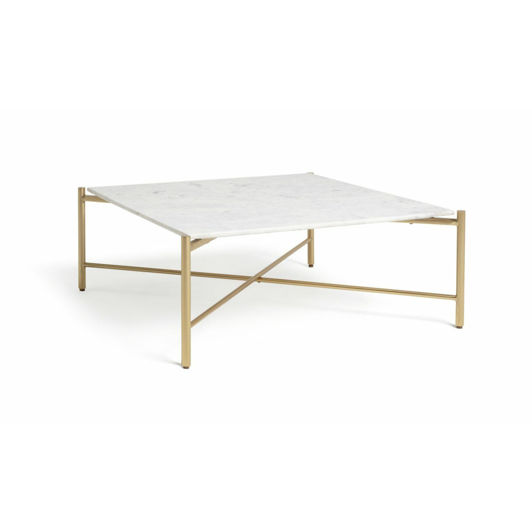 Elba Solid Marble Coffee Table - Brass
