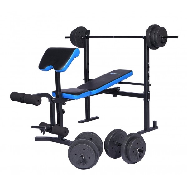 Pro Fitness Folding Workout Bench with 50kg Weight Package