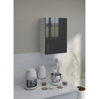 Kitchen Wall Unit 500mm Storage Cabinet With Door Shelf 50cm - Dark Grey Gloss