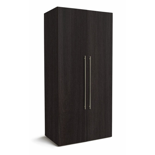 Atlas 2 Door Wardrobe - Black & Brown | Contemporary 2-door wardrobe