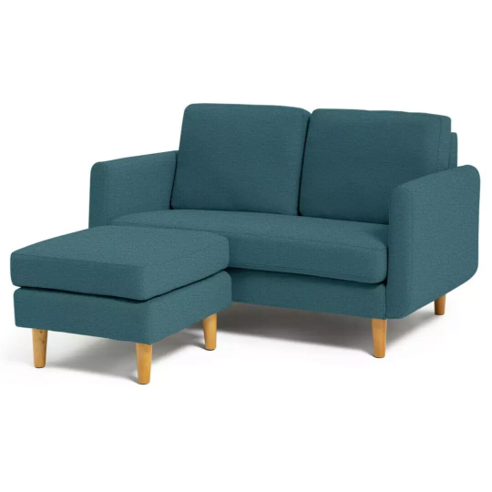 Remi Fabric 2 Seater Chaise Sofa in a box - Teal