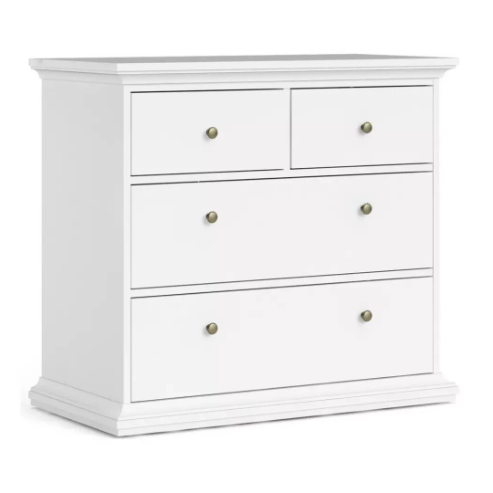 Tvilum Paris 4 Drawer Chest - White ( B Grade )