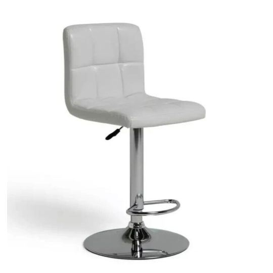 Nitro Bar Stool - White | Modern White Kitchen Breakfast Bar Chair Chrome Base