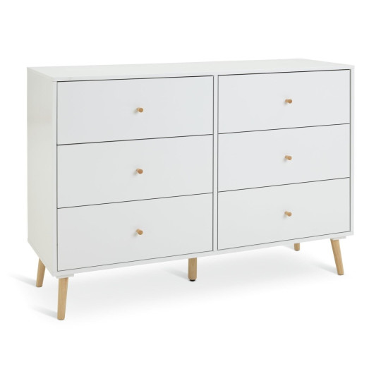 Otto 3+3 Drawer Chest - White ( B Grade 34736 - 34737 )