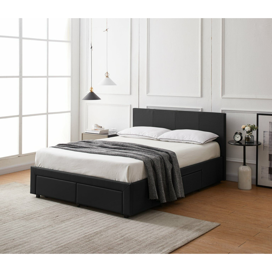 Lavendon 4 Drawer Double Bed Frame - Black