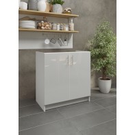 Kitchen Base Sink Unit 800mm Storage Cabinet With Doors 80cm - White Gloss