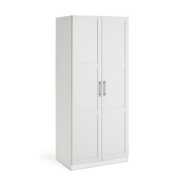 Munich Panelled 2 Door Wardrobe - White | Modern white wardrobe