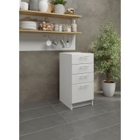 Kitchen Base Drawer Unit 400mm Cabinet & Fronts 40cm - White Matt (No Worktop)