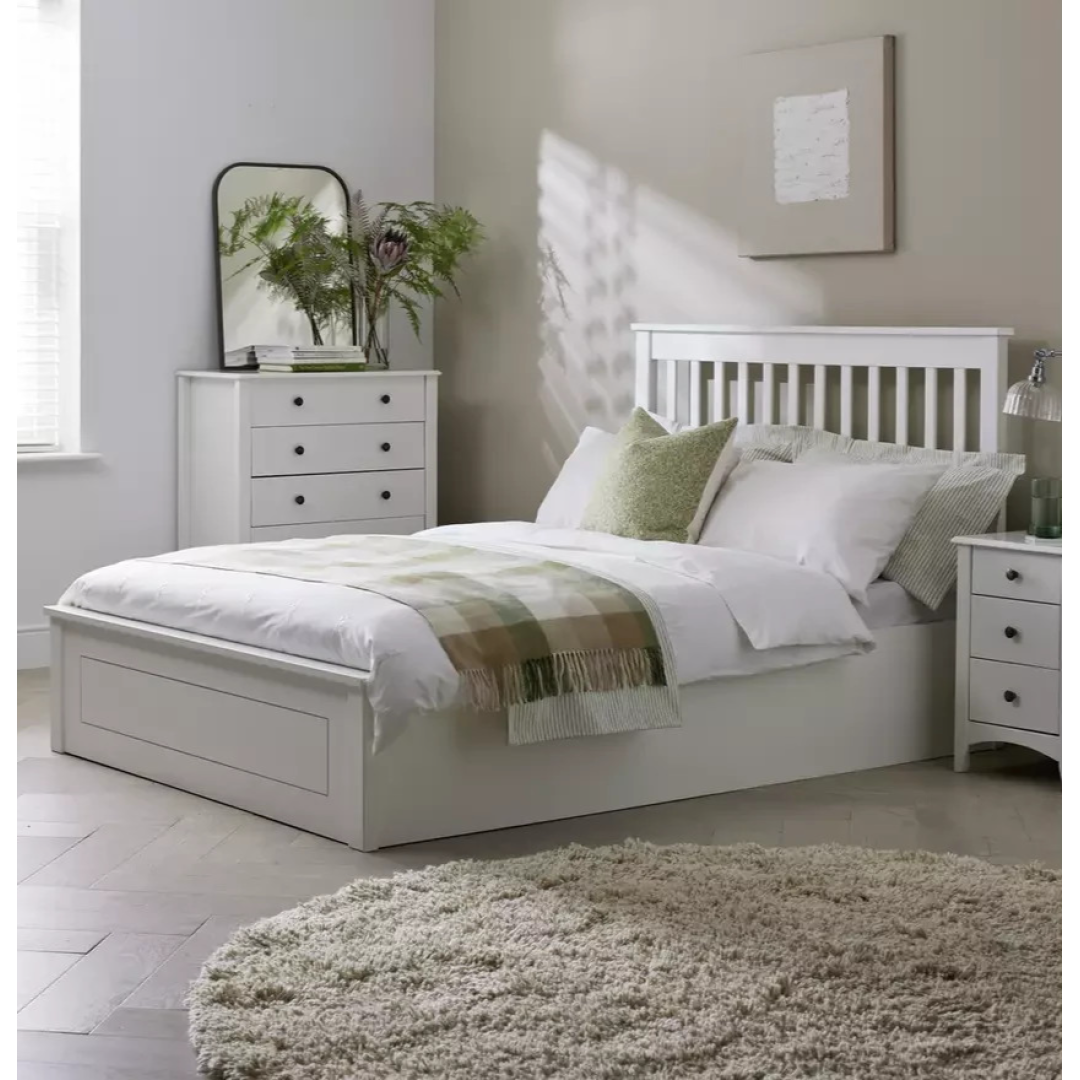 Aspley Small Double Wooden Ottoman - White (B Grade) Aspley Small Double Wooden Ottoman - White (B Grade)