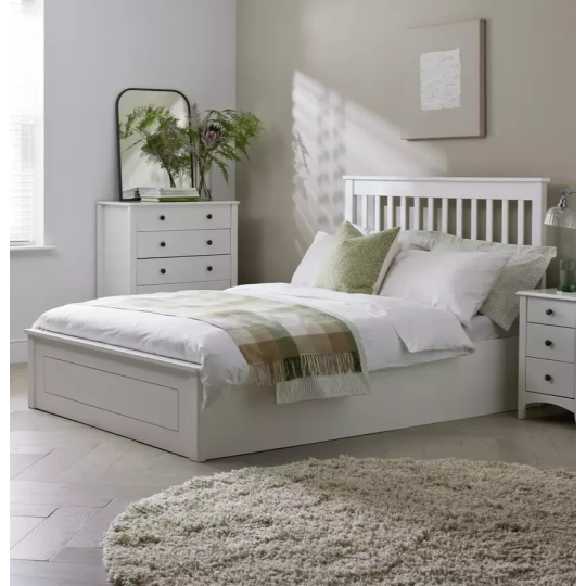 Aspley Small Double Wooden Ottoman - White (B Grade)