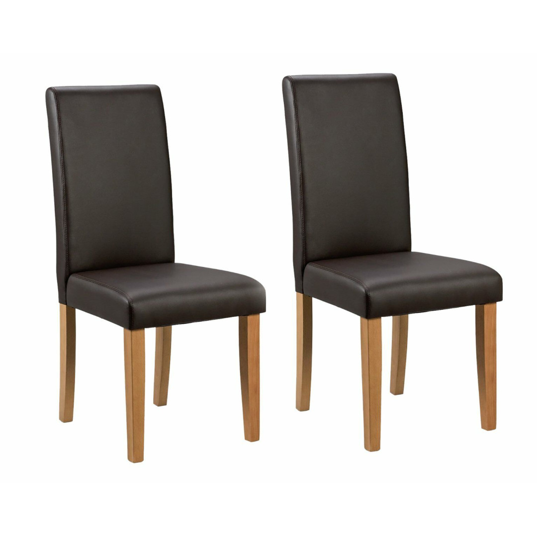 Pair of Midback Dining Chairs - Chocolate