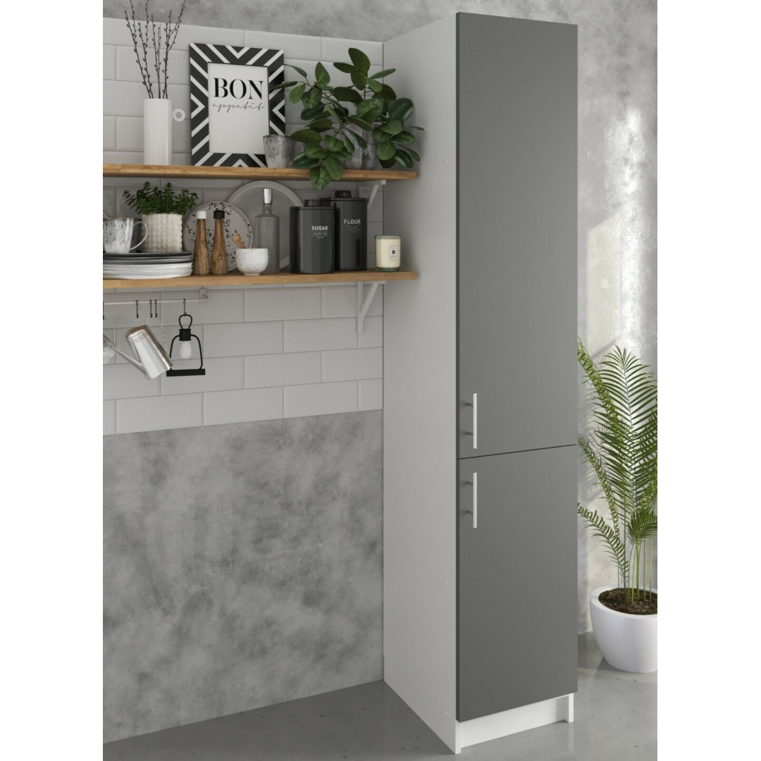 Kitchen Tall Base Cabinet 400mm Cupboard -Dark Grey - Grey - White Matt or Gloss