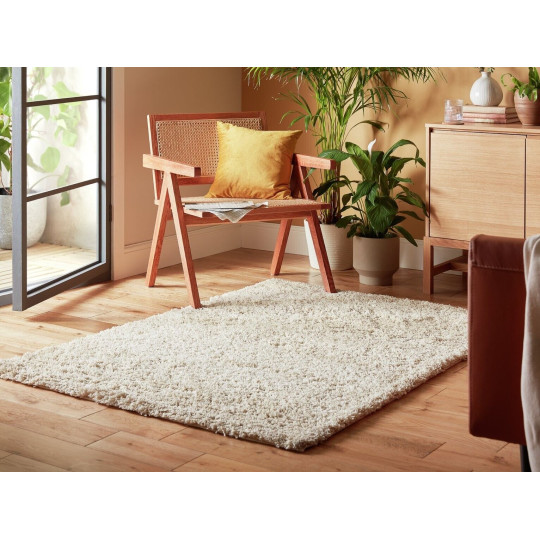 Recycled Cosy Plain Shaggy Rug - 200x290cm - Ivory ( B Grade 30045 )